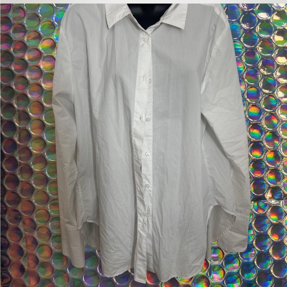Baldwin Crisp White Casual Over sized Button Down Shirt long in back